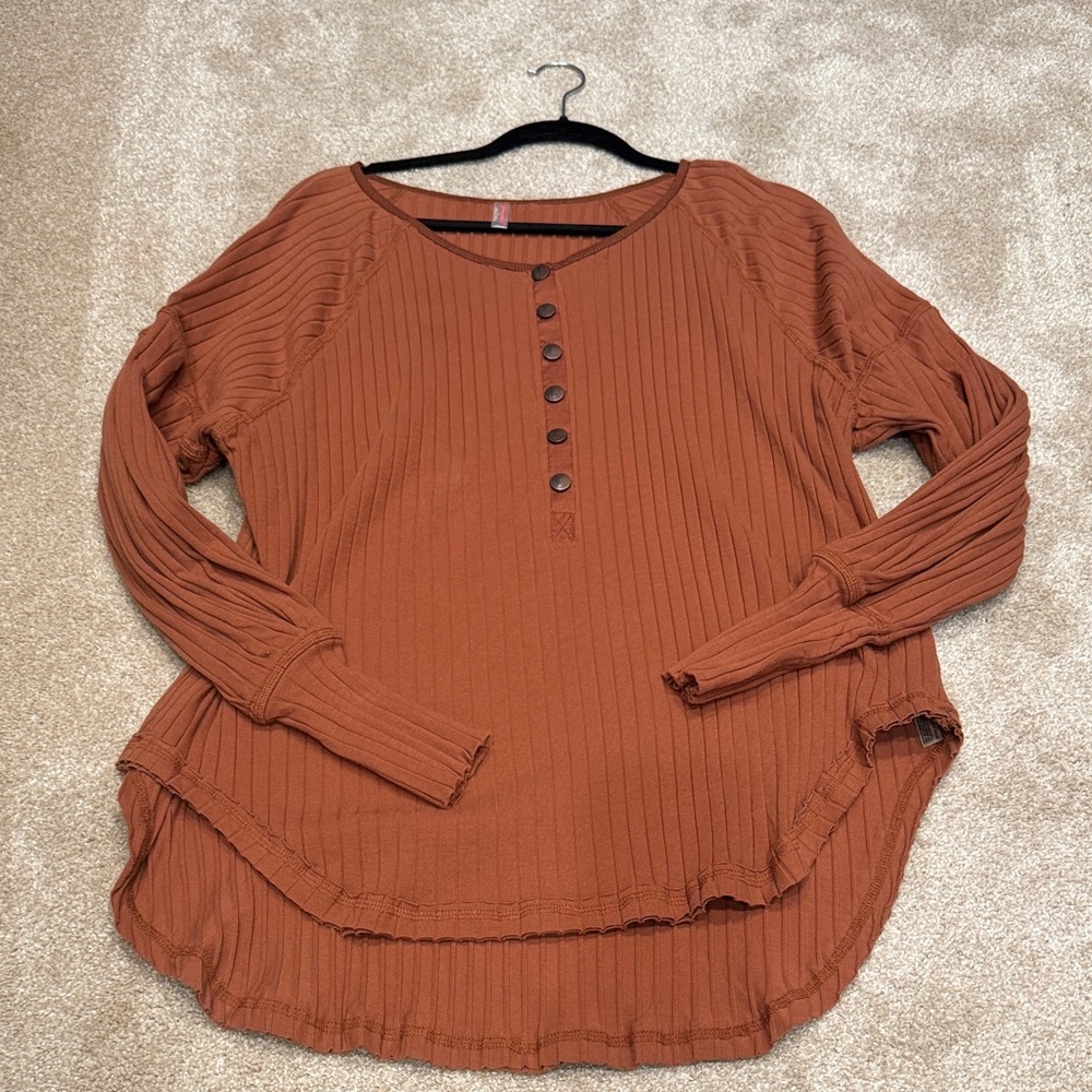 FP Movement by Free People Terracotta Long Sleeve Top